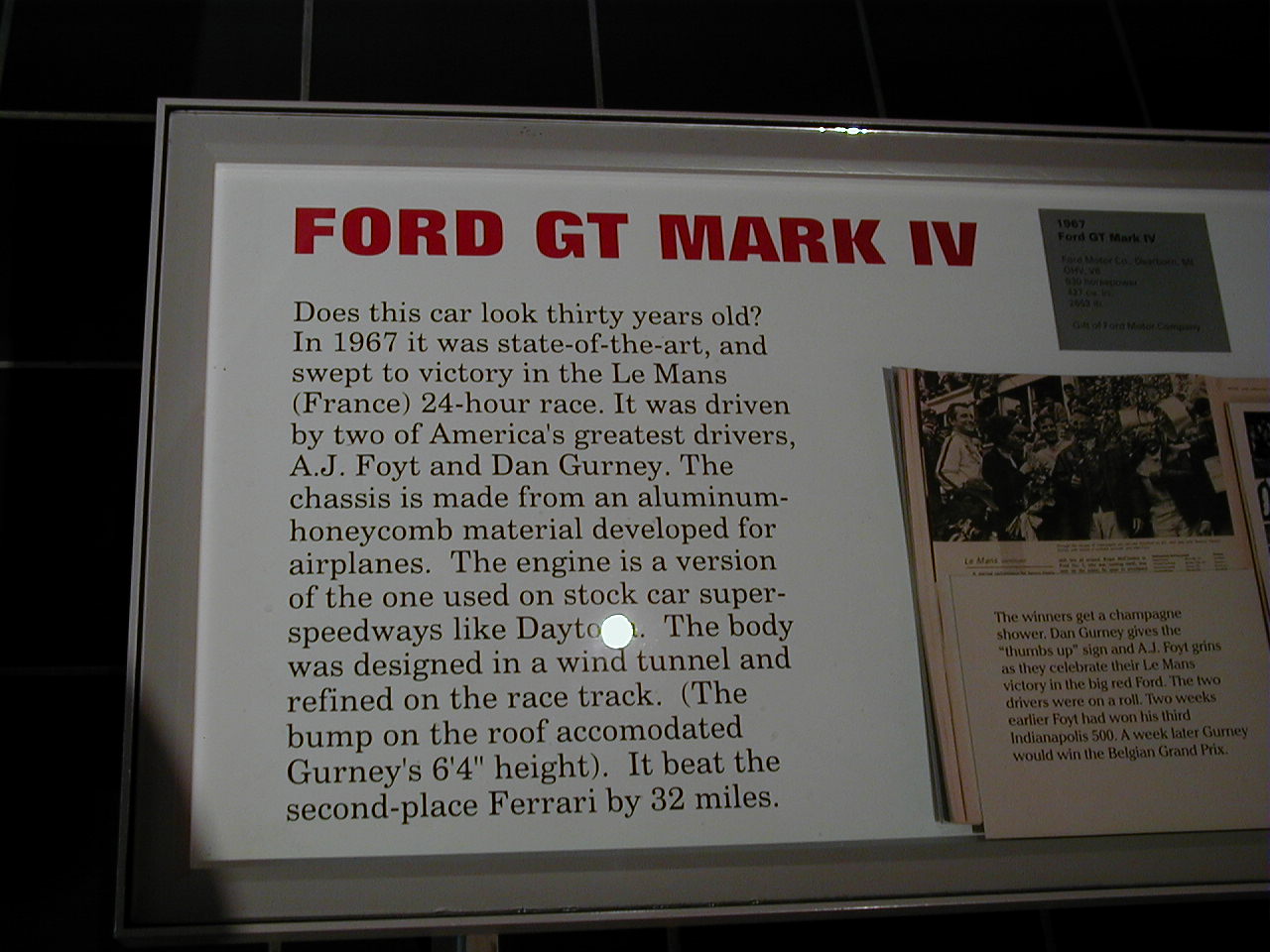1967 Ford GT Mark IV, description